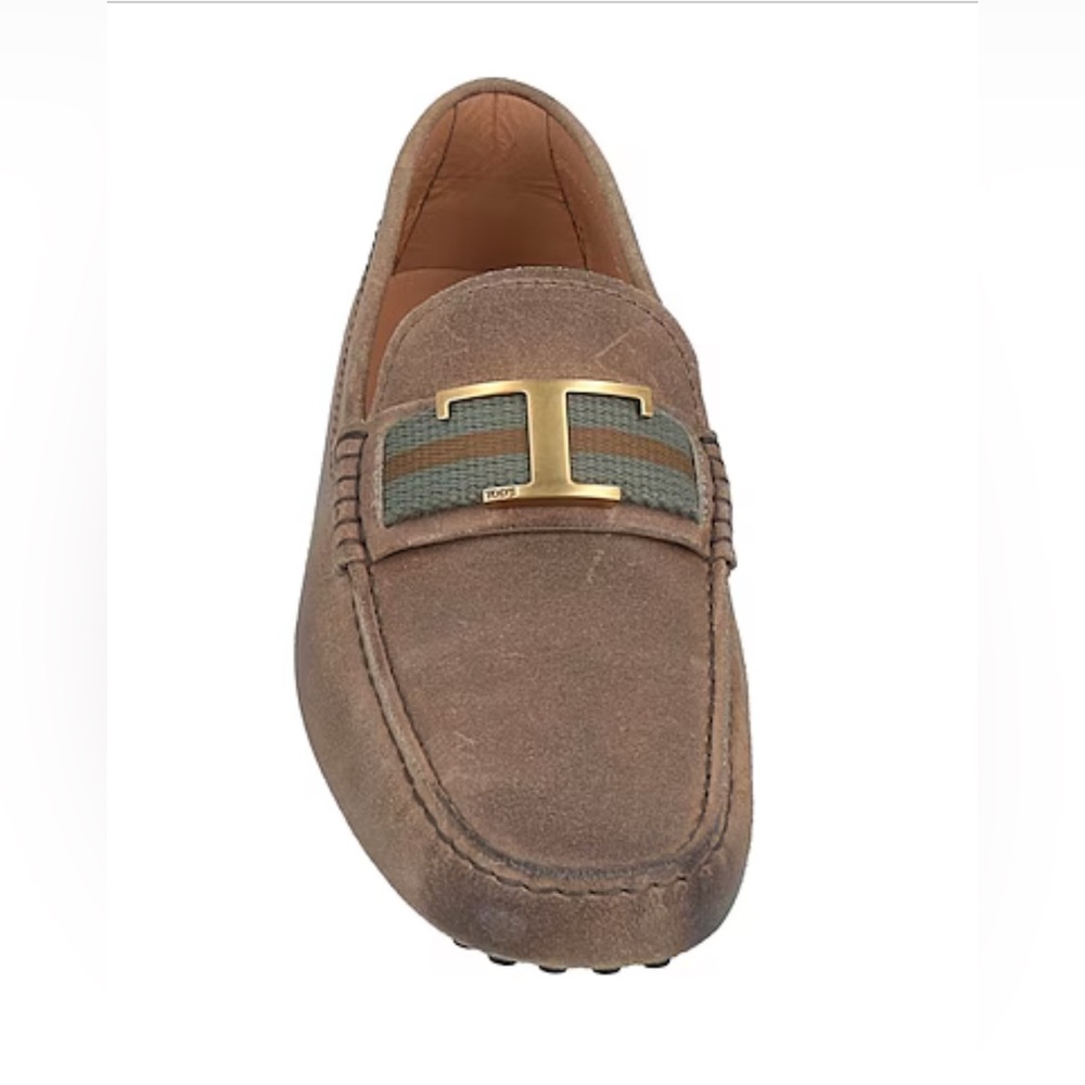 Brand New Tod’s Men’s T Logo Leather Loafers Dove Grey Color Size US8/UK7